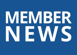 blue rectangle with text "member news"