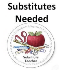 Substitute teachers needed