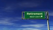 Retirement Exit Highway Sign